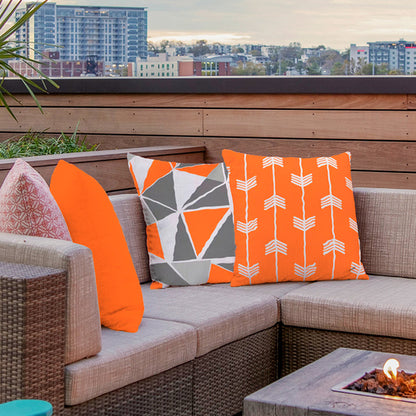 Water Resistant Outdoor Cushion Cover | 45x45cm Orange Garden Décor -
