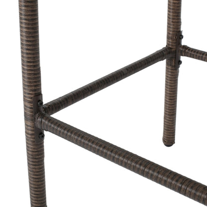 LuneluX_Home – Modern Outdoor Rattan Bar Stool (Brown)
