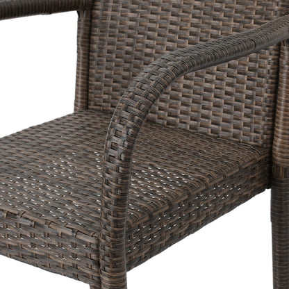 LuneluX_Home – Modern Outdoor Rattan Bar Stool (Brown)