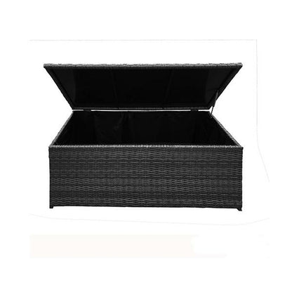 Outdoor Rattan Storage Box Garden Toy Tools Shed Uv Resistant