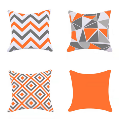 Water Resistant Outdoor Cushion Cover | 45x45cm Orange Garden Décor -