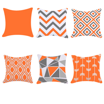 Water Resistant Outdoor Cushion Cover | 45x45cm Orange Garden Décor -